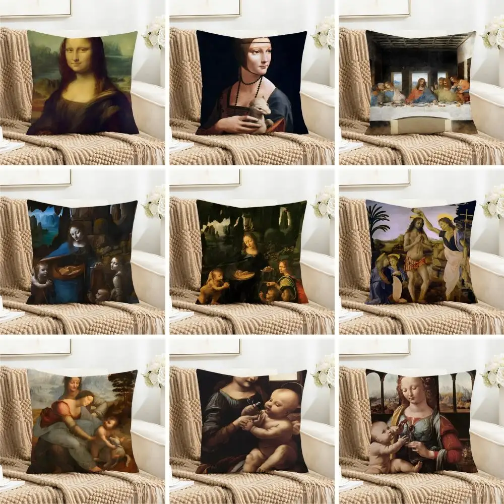 Funda de cojín moderna Genius L-Leonardo Di Ser Piero Da Vinci, lavable, de lino sintético, para uso diario, sofá, hogar, habitación, decoración ligera