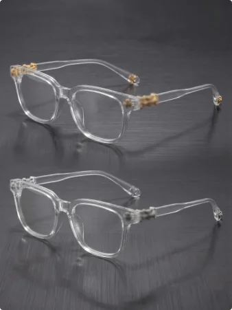 2Pcs New Square Glasses, Fashionable Campus Street Business Style, Trendy Youthful Non-Prescription Glasses, Stylish Korean and Hong Kong Style Unisex Eyeglass Frames