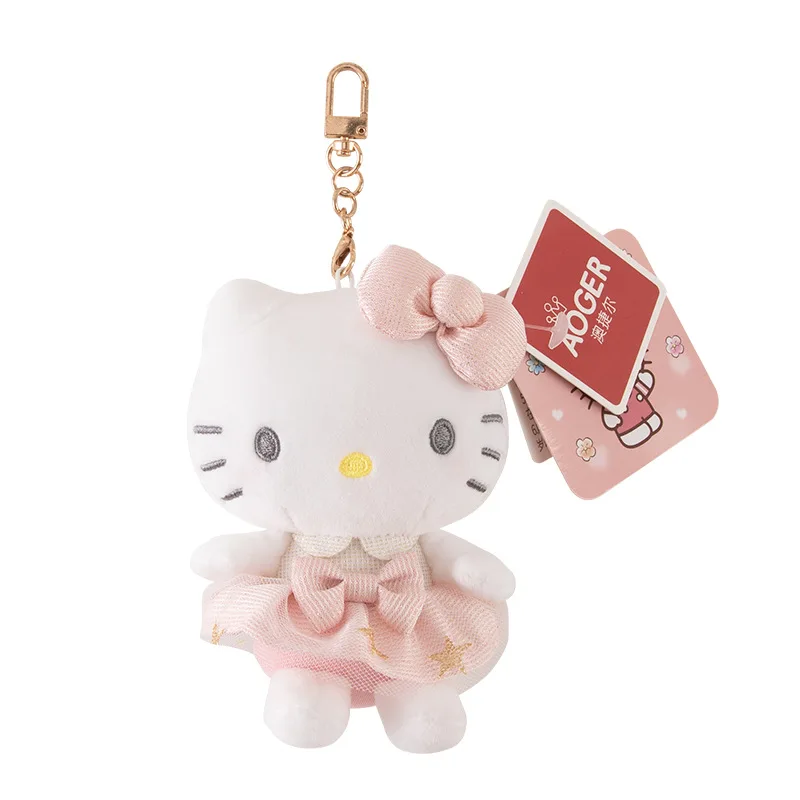 Sanrio or blanc Kuromi ma mélodie Hellokitty cannelle pendentif en peluche sac d'école sac à dos en peluche porte-clés voiture pendentif en peluche