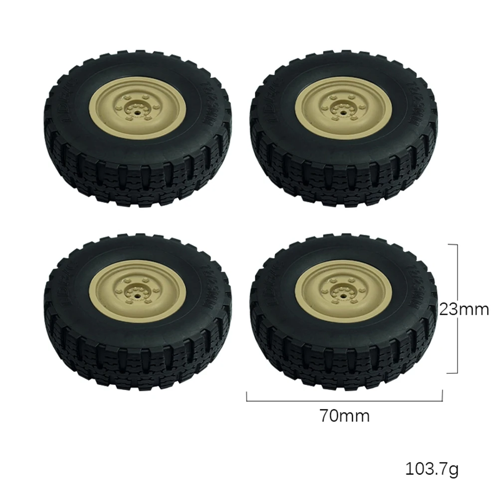 New 4Pcs LD-P06 Wheel Tire Tyre for LDRC LD-P06 LD P06 Unimog 1/12 RC Truck Car Spare Parts Accessories,Yellow