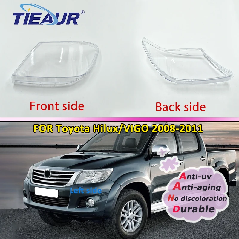 

TIEAUR Headlight Lens Cover For Toyota HILUX VIGO 2008 2009 2010 2011 Transparent Cover Headlamp Auto Parts