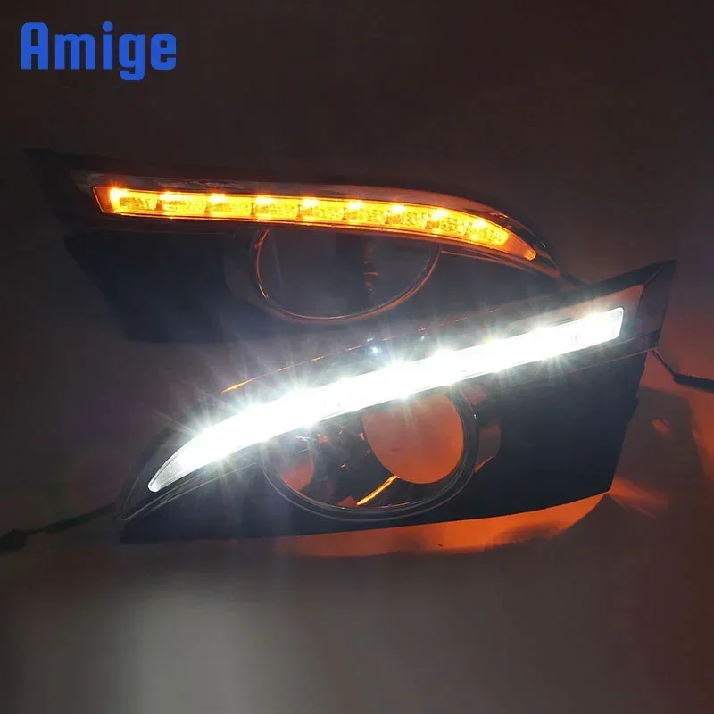 12V Car LED DRL Daylihgts For Chevrolet Captiva 2011 2012 2013 Yellow Turn Signal LED Daytime Running Light Foglamps Headlamp view 4