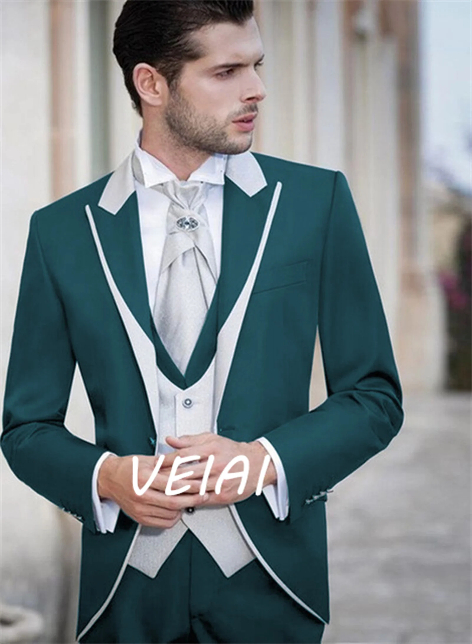 

Costume Homme Colorful Men Sutis Groom Tuxedos Men Suit Wedding Prom Blazer 3 Pieces Terno Masculino (Jacket+Pants+Vest)