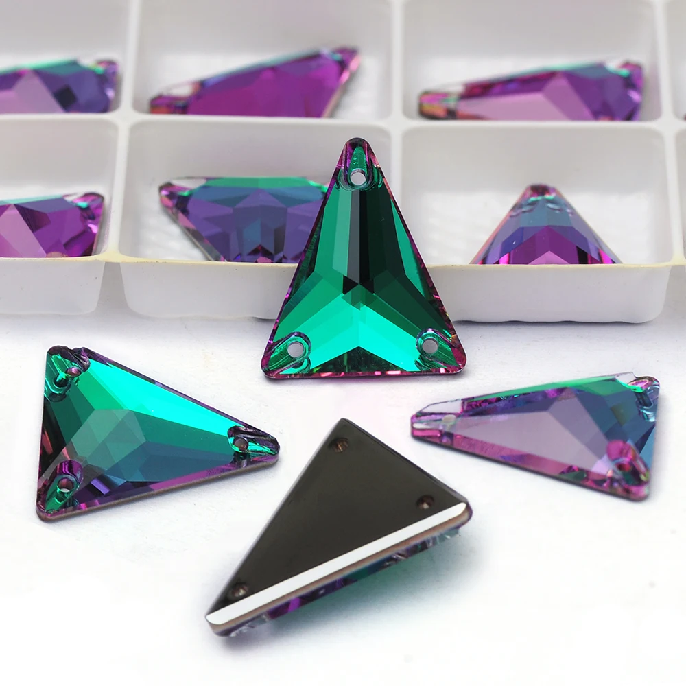 Pubrilex Emerald Vitrail Drop Cosmic Xirius RIVOLI Glas-Aufnähsteine Hochwertige Kristalle zum Nähen für Kleidung und Kunst – Detail 6