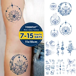 Genipin Herbal Waterproof Temporary Tattoo Sticker Juice Lasting Ink Henna Moon Planet Bear Fake Tatoo Semi-Permanent Body Art