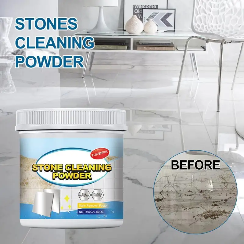 Stone Cleaning Powder Powerful Kitchen Surface Cleaning Powder Household Stainless Steel Marble Ceramic Tiles Cleaner