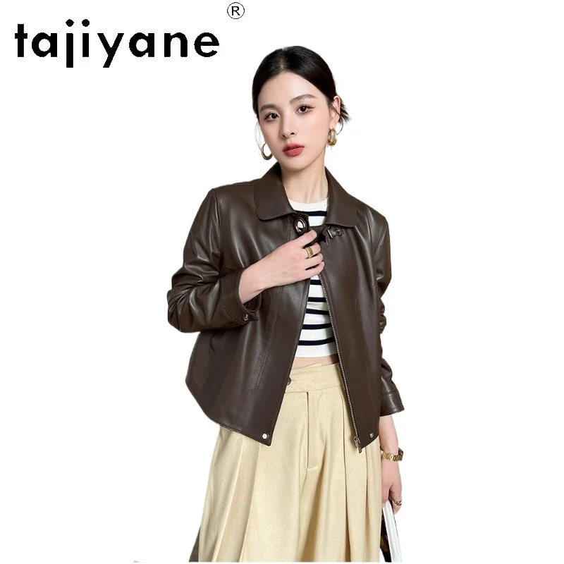 TAJIYANE 2026 Spring Autumn Genuine Leather Jacket Women Coats Short Sheepskin Leather Outerwear Thin Jackets Slim Fit Косуха
