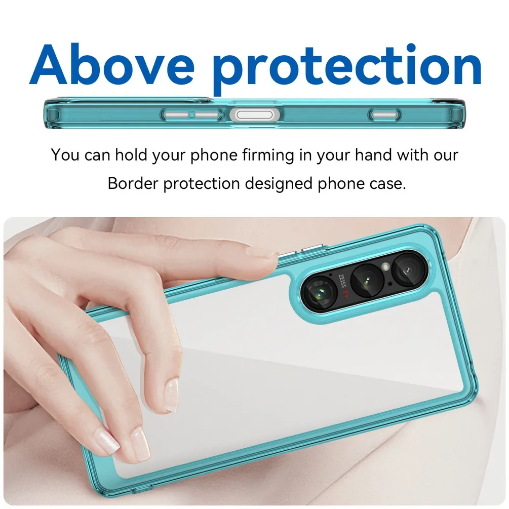 Transparent Case for Sony Xperia 10 VI 1 VI 10 V Xperia 1 V 5 V Soft Slim TPU Shockproof Protection Phone Cover