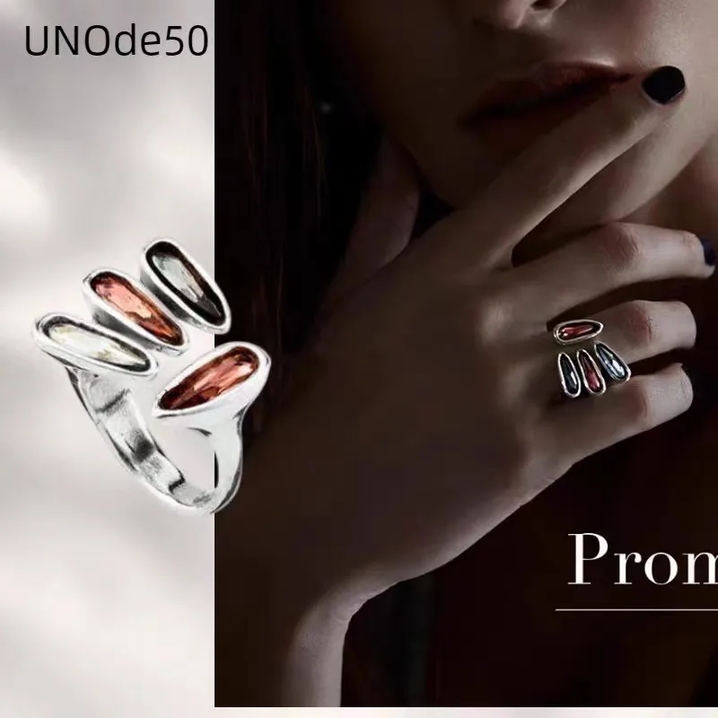 Spain unode50 color crystal ring Europe and the United States cross-border e-commerce jewelry love couple ring