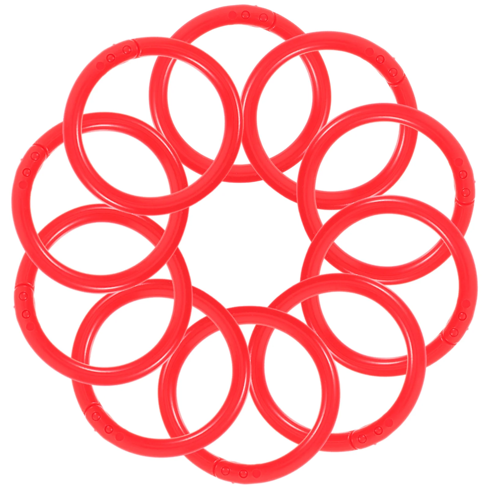 

100pcs 20mm Red Plastic Binder Rings for Loose Leaf DIY Notebooks Planners Flash Cards Booklets Sample Holders Contract Files
