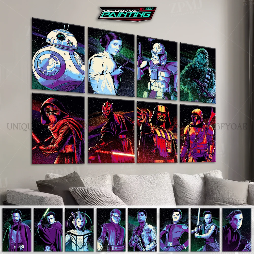 

Room Star Wars Poster Movie Lovers Modern HD Printed Wall Art Canvas Picture Home Decor Frameless Interior Paintings For Gift