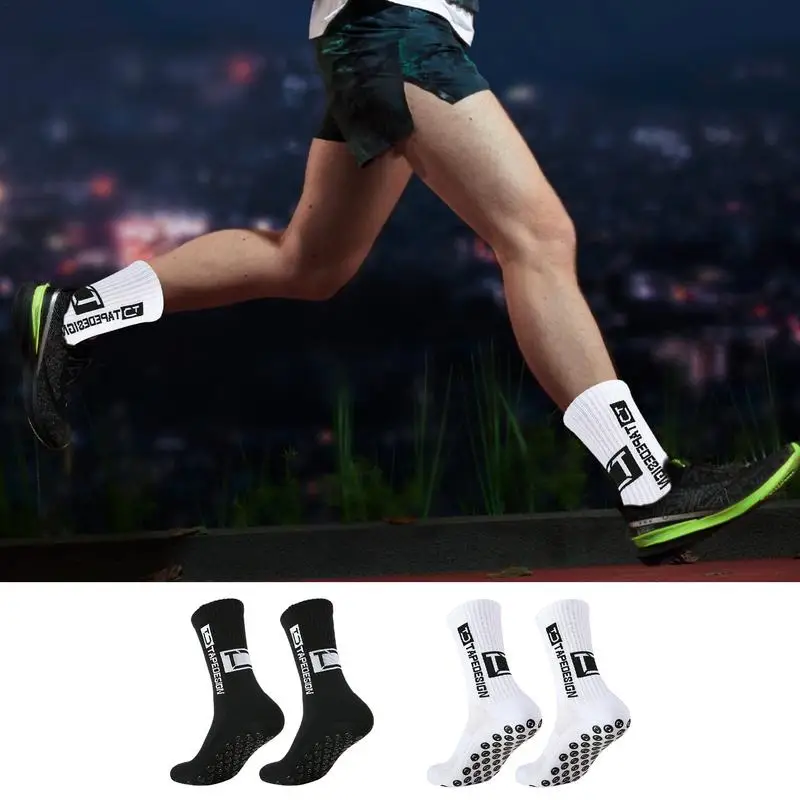 Sports Grip Socks Men Non Slip Yoga Grippy Training Sports Socks Professional Thick Towel Bottom Sports Football Socks