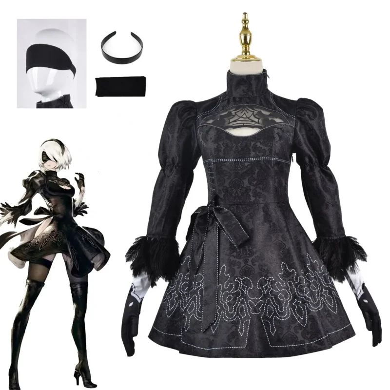 Kidney Automata Cosplay Costume Yorha 2B Sexy Outfit Games Suit Women Role Play Costumes Girls Halloween Party Fancy Dress