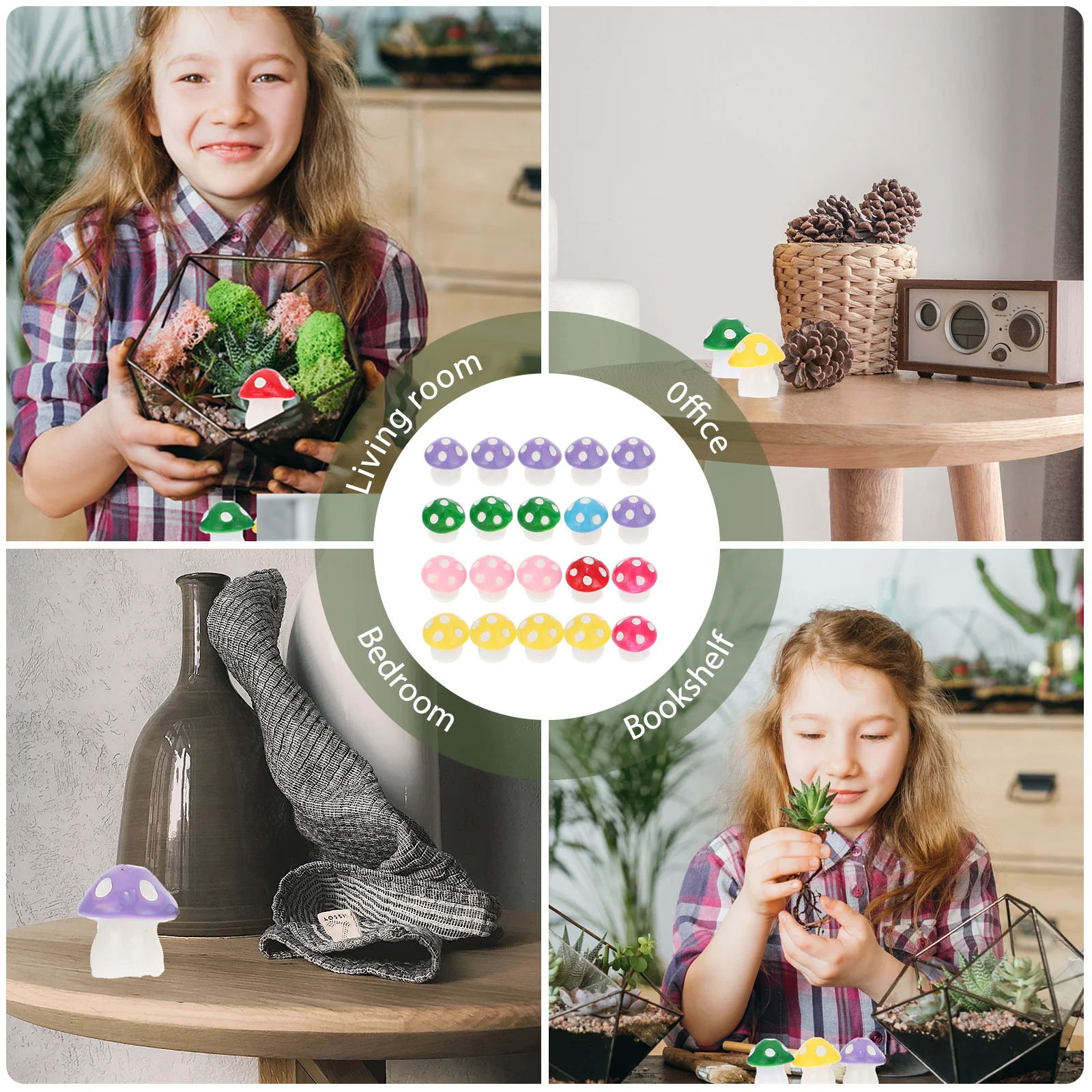 

20 шт., декор в виде гриба из смолы, цветные статуи, сделай сам, сказочный сад, пейзаж, мини-украшение, ремесленные украшения, реквизит для микро сцены, рабочий стол