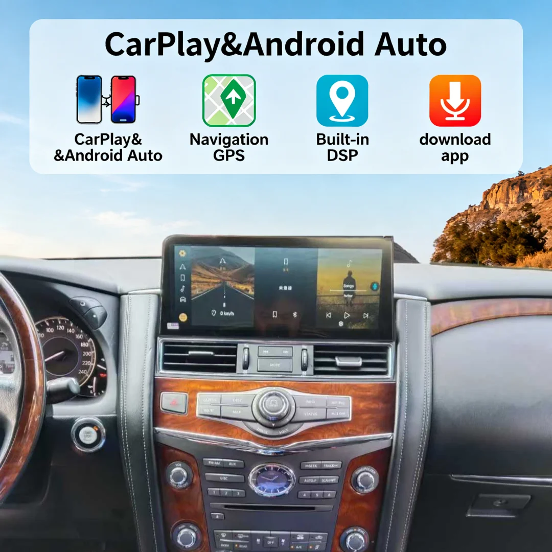

12.1inch For Nissan Patrol Y61 Y62 For Infiniti QX80 QX56 2010-2020 Carplay Android Screen Radio GPS Car Multimedia Video Player