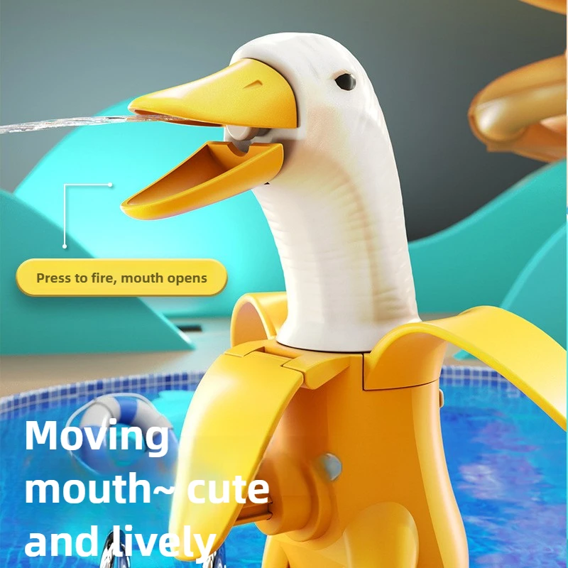 Pistolet na wodę w kształcie bananowej kaczki - Zabawka o dużym zasięgu i pojemności, pistolet na wodę dla dzieci do basenu i na plażę, akcesorium do łazienki