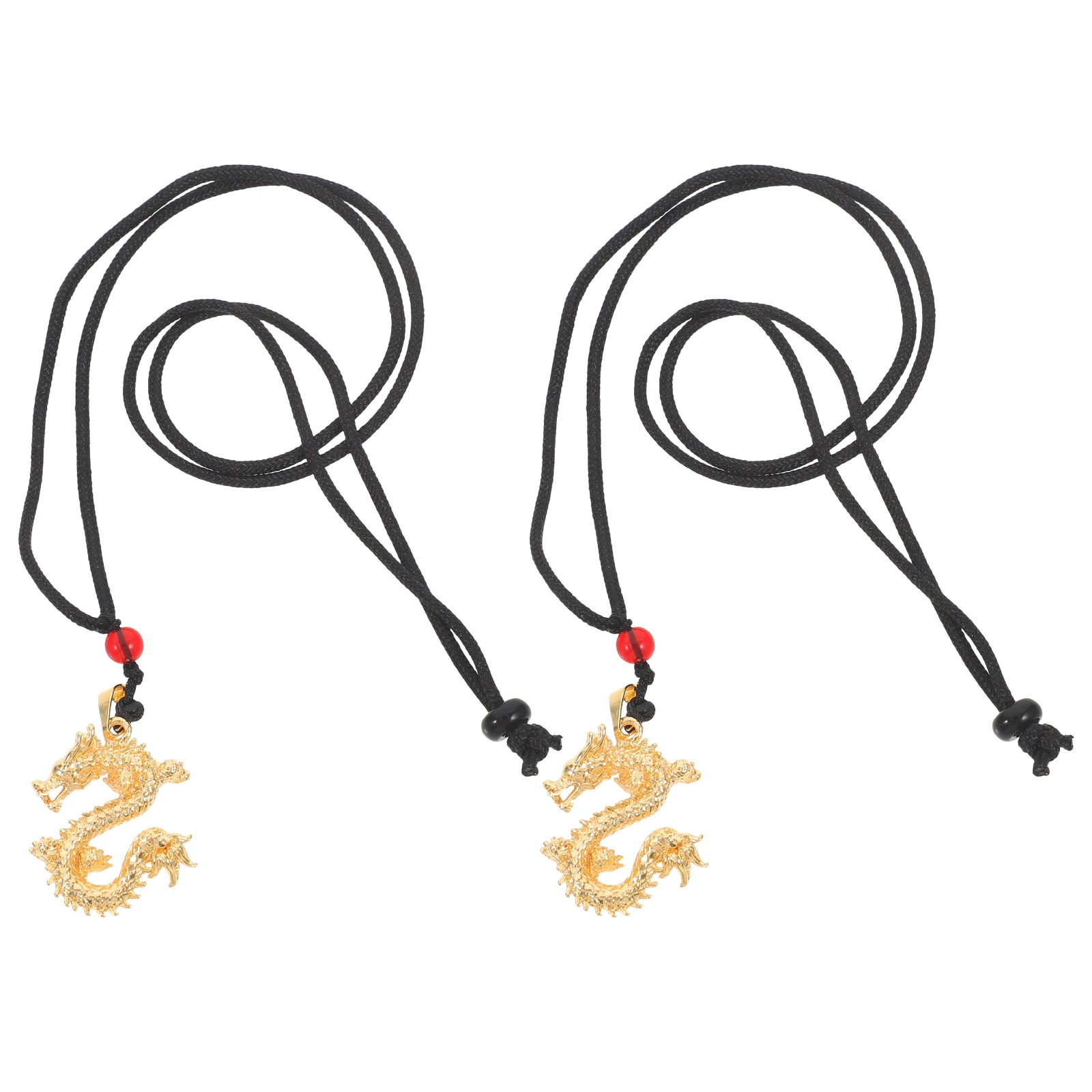 

2pcs Metal Dragon Charms Vintage Pendant Hanging Necklace Diy Jewelry Gift For Women Chinese Style Clavicle Chain Ornaments