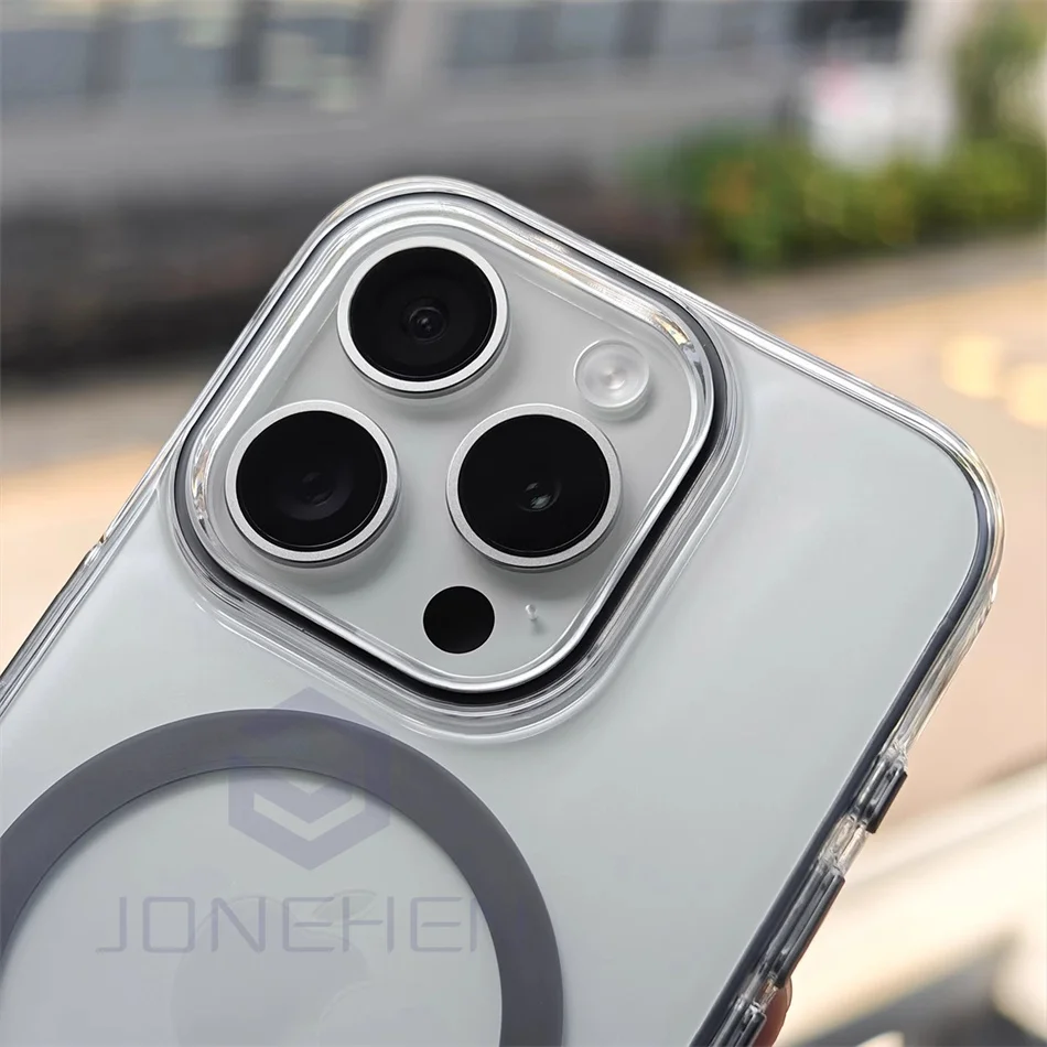 Coque rigide transparente Ultra fine pour iPhone 15 14 Plus 13 12 16 Pro Max, Charge sans fil Magsafe, couverture arrière transparente magnétique