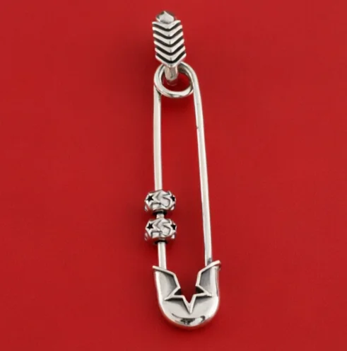 Male and female star separated bead handsome Korean style jewelry 925 sterling silver large pin necklace pendant