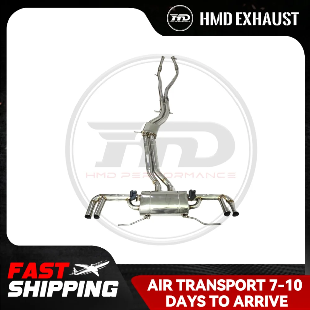 

HMD Exhaust System High Flow Performance Catback For AUDI Q8 3.0T With Remote Control Stainless Steel Exhaust Pipe