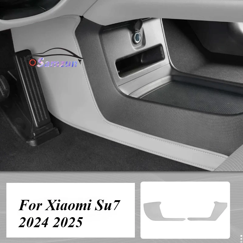

For XiaoMi SU7 2024 2025 Leather Side Defense Anti-kick Pad Center Control Anti-dirty mats Styling Protective Cover Accessories