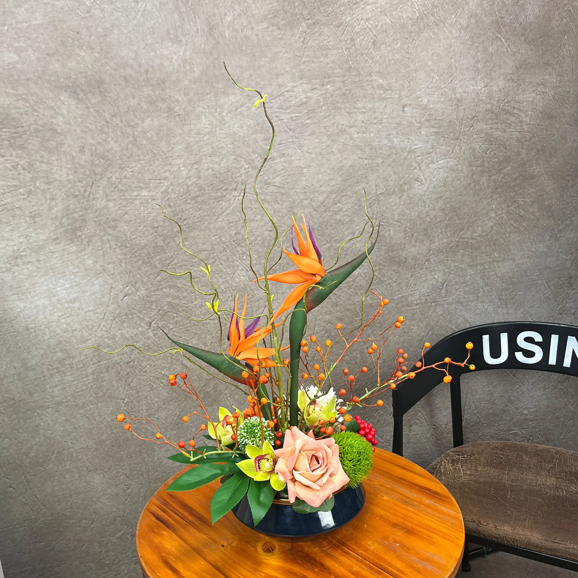 Chinese style artificial flower art living room dining table coffee table fake flower entrance tv cabinet flower art