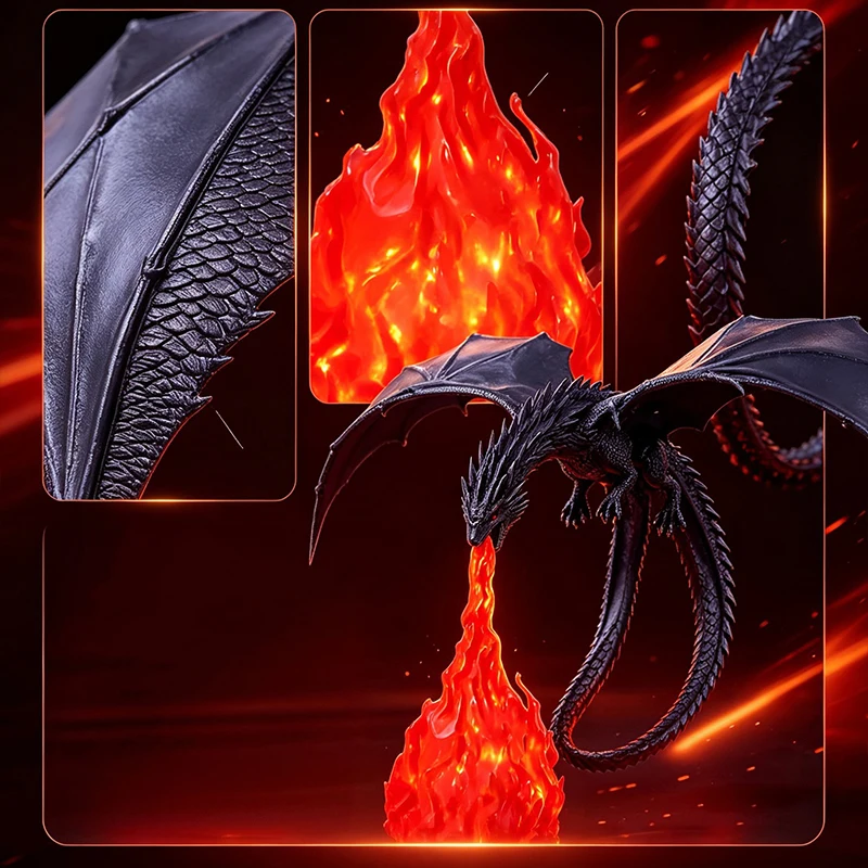 3D Kreative Druck-Drachenflammen-Lampe LED Tischlampe Nachttischlampe Modische Heimdekoration Ornament Beleuchtung Dekoration – Detail 6
