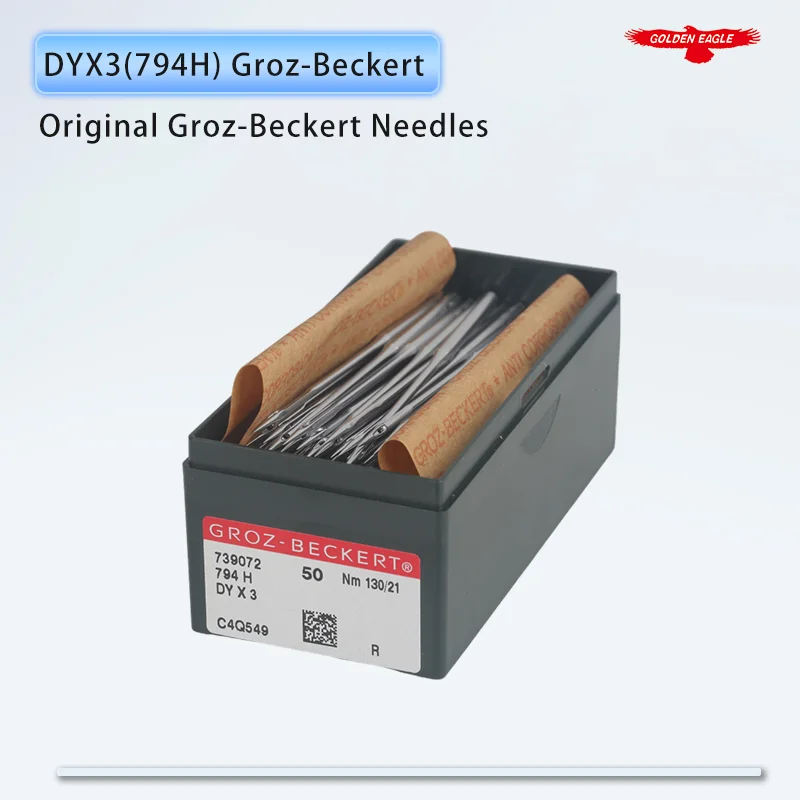 

50PCS DYX3 (794H) Groz-Beckert Needles For Industrial Sewing Machine DYX1, SY5210, 53:20, SY 5213, 7X1, 7X3