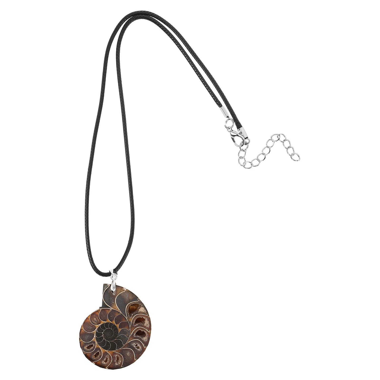 

Natural Spiral Seashell Conch Slice Handmade Necklace Charms Boho Statement Jewelry Embellishments For Women Men Ammonite