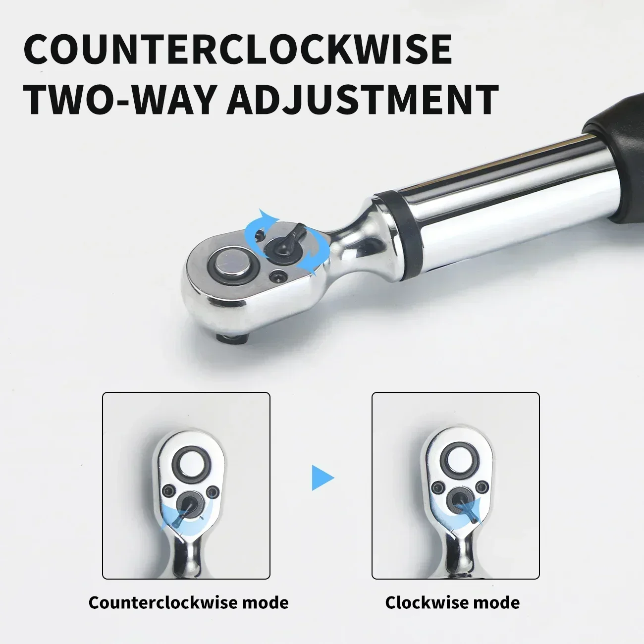 Shahe chave de torque eletrônica de 3/4 ", cabeça de catraca bidirecional de dupla face, chave de torque ajustável digital awj6