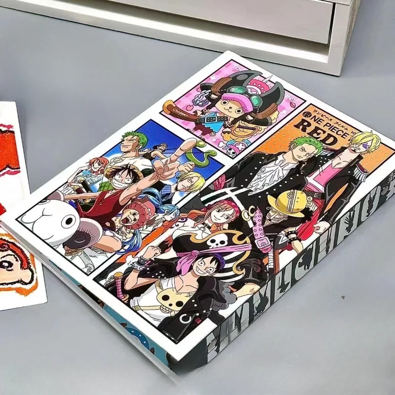 New 160 PCS Anime One Piece Luffy Zoro Cards Book Zipper PU Leather Cards Binder Display Game Collection Cards Toys Gifts