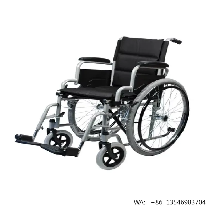 

Lightweight Manual Wheelchair with Comfortable Seat Foldable Frame Hand Rims Footrests-Industrial Design Style for Hospitals