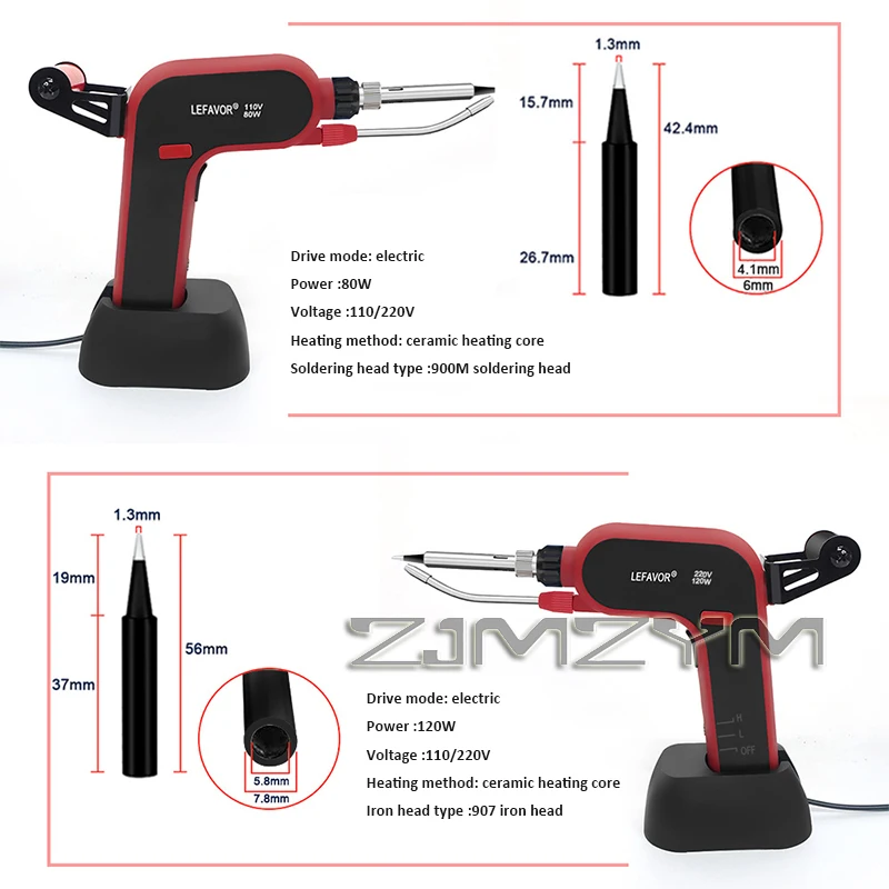 Imagem -05 - Pistola de Ferro de Solda Elétrica Portátil de Estanho Pistola de Solda Rápida Automática Ferramentas de Solda de Aquecimento Interno Envio Automático 80w 120w