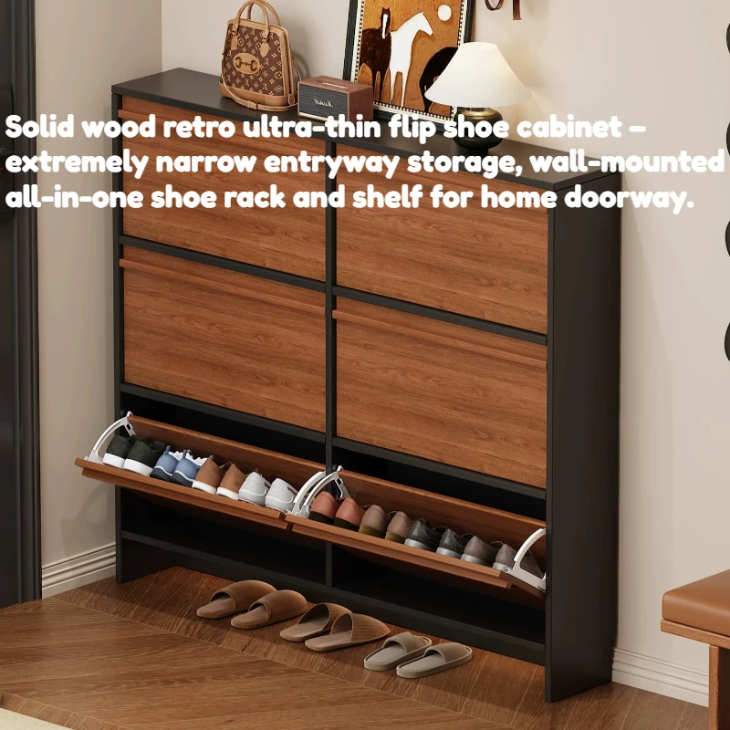 

Retro Multi Layer Shoe Cabinet Narrow Entrance Nordic Luxury Shoe Rack Storage Space Saving Meuble Chausssure Home Furniture