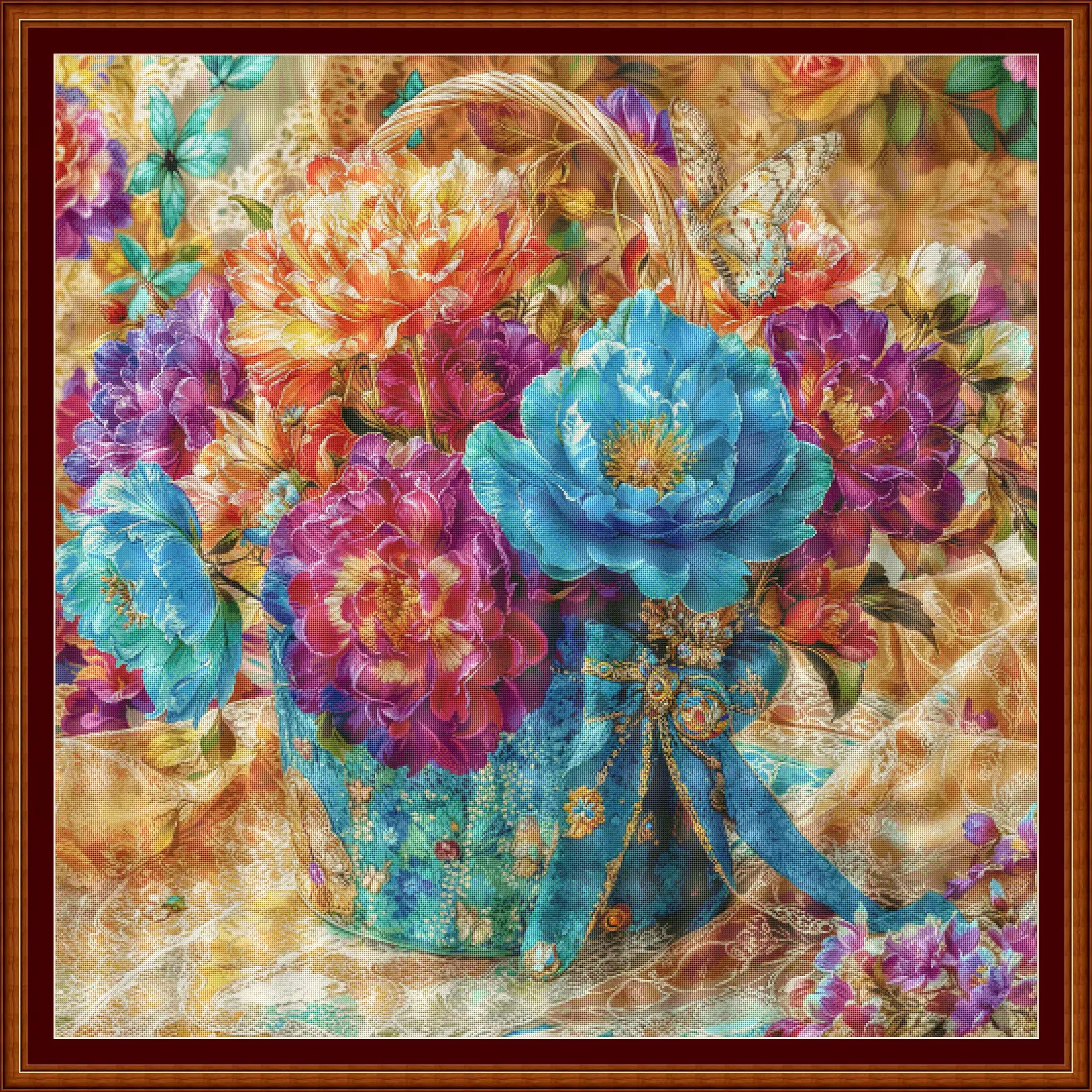 

ZZ7896 - Colorful Flowers 14CT 16CT 18CT Printed On Canvas Cross Stitch DIY Set Needlework Embroidery 149 Colors