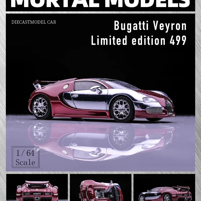 1:64 Bugatti Veyron tail can be raised and lowered electroplating,alloy static miniaturized car tide play model,boys collection.