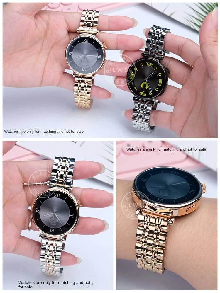 For Huawei GT4/3/2 41mm 46mm Stainless steel strap women's watch strap Samsung Galaxy 3 4 5 metal high-end steel strap