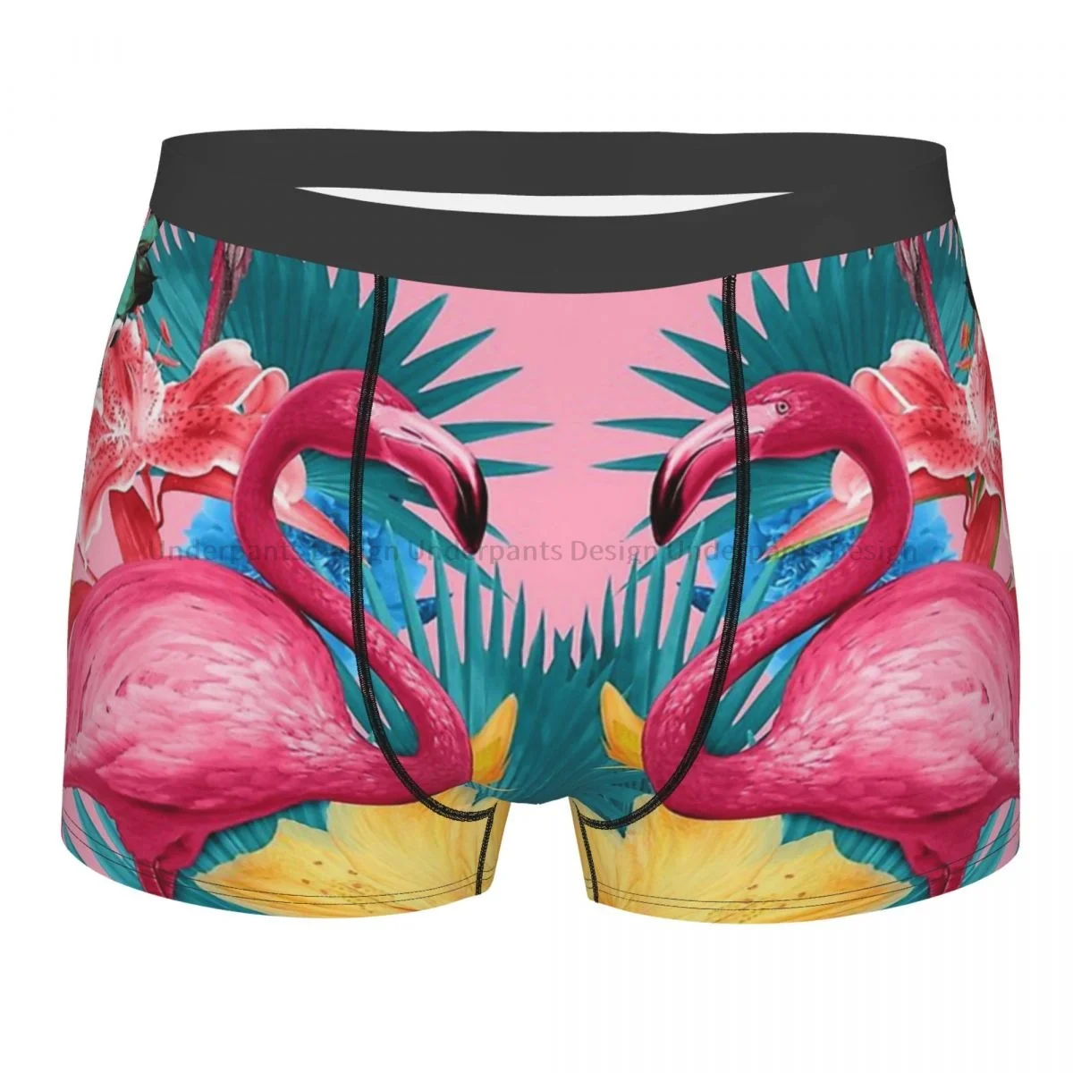 Flamingo And Tropical Garden Underpants Cotton Panties Man Underwear Ventilate Shorts Boxer Briefs