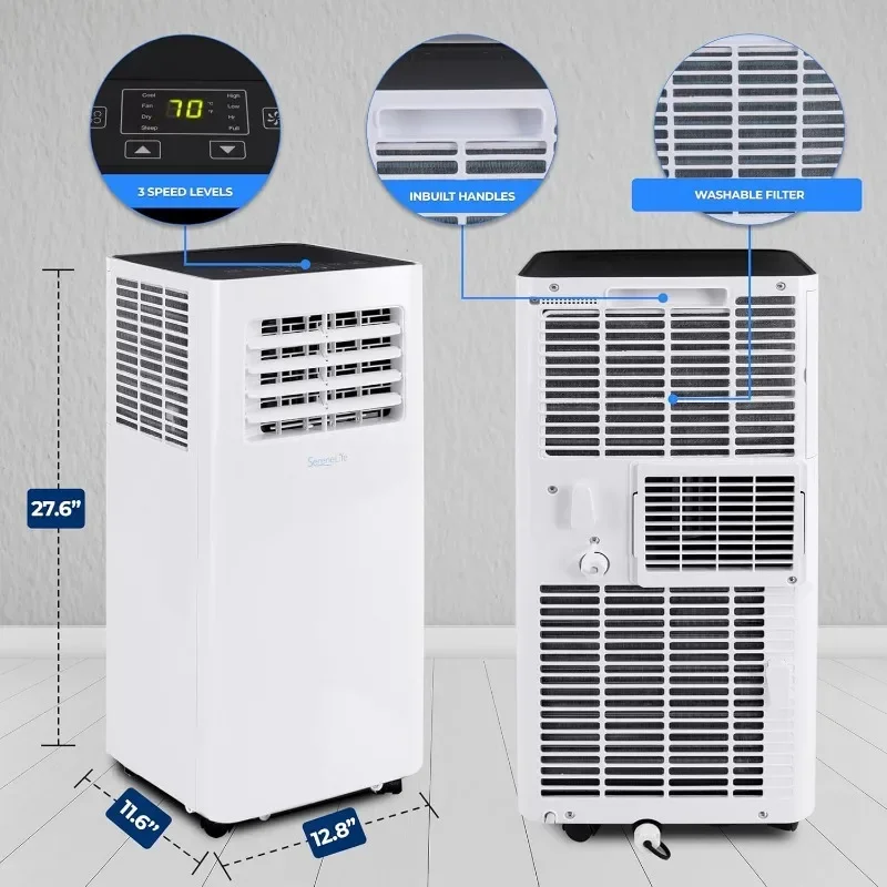 Air Conditioner Portable   Dehumidifier - Portable unit for rooms  Remote Control, Window Mount Exhaust