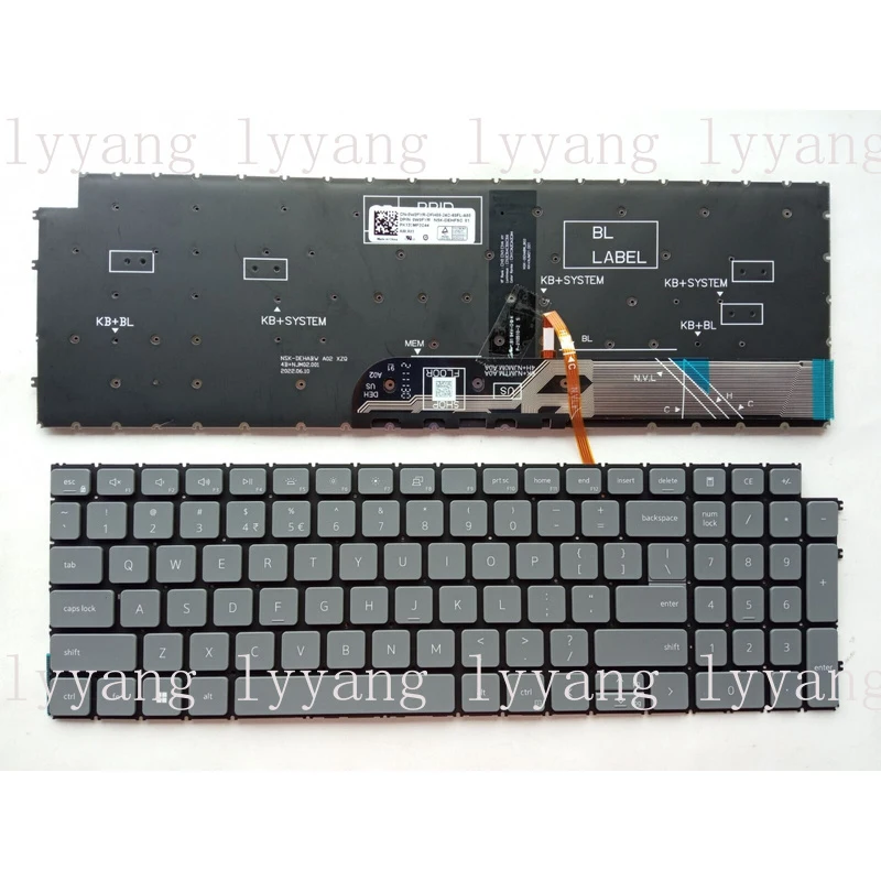 

f US Backlit Grey Keyboard For Dell Latitude 3520 Vostro 3510 3520 5510 5515 7510