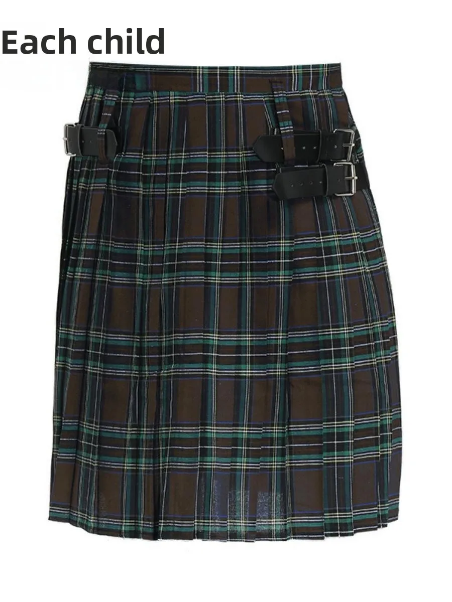 I Festival Nacional Falda plisada a cuadros para hombre, disfraz de Halloween, traje de juego, ropa étnica tradicional de algodón, disfraz de escenario...