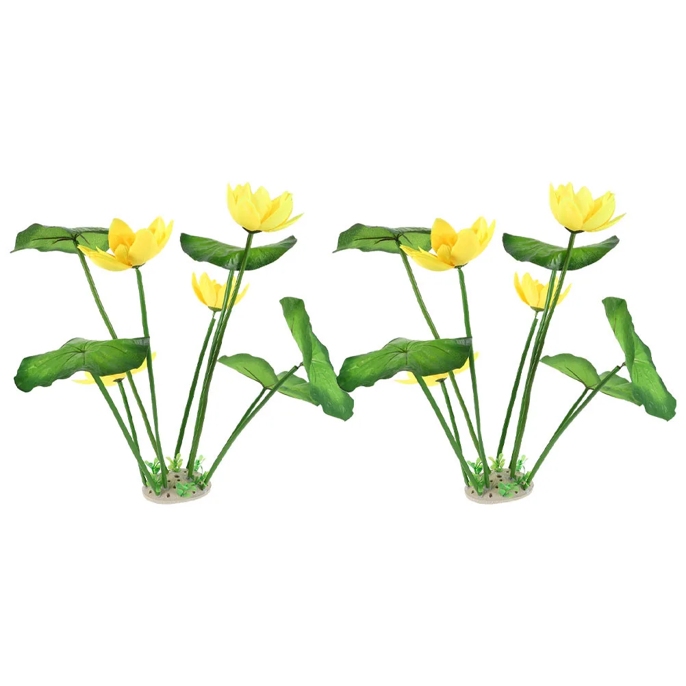 

2Pcs Lifelike Artificial Aquarium Plants Realistic Water Grass Decor for Fish Tank Sturdy Plastic Aquatic Environment Enhancer
