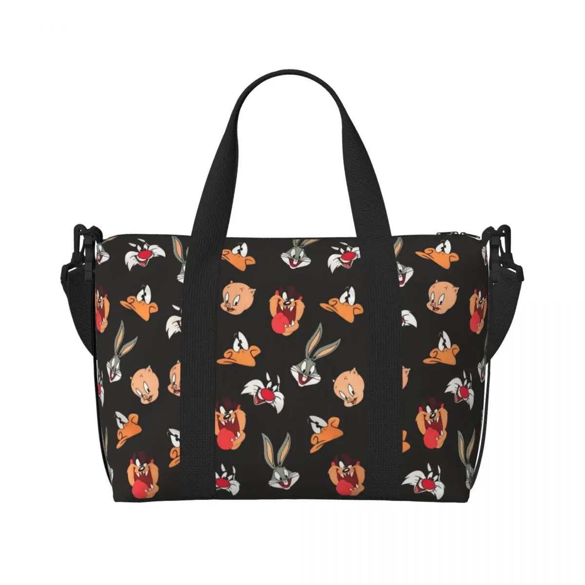 

Пляжная большая сумка B-Bugs B-Bunny на заказ для женщин, дорожные сумки с большим отделением и кроликом для пляжного спортзала