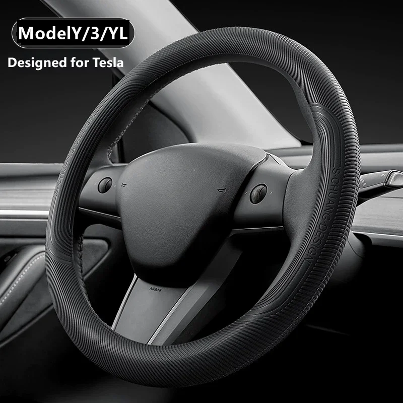 For ‌Refreshed Tesla Model YL/Y/3 Steering Wheel Cover All Season Universal Liquid Silicone Rubber Sports Steering Wheel Cover