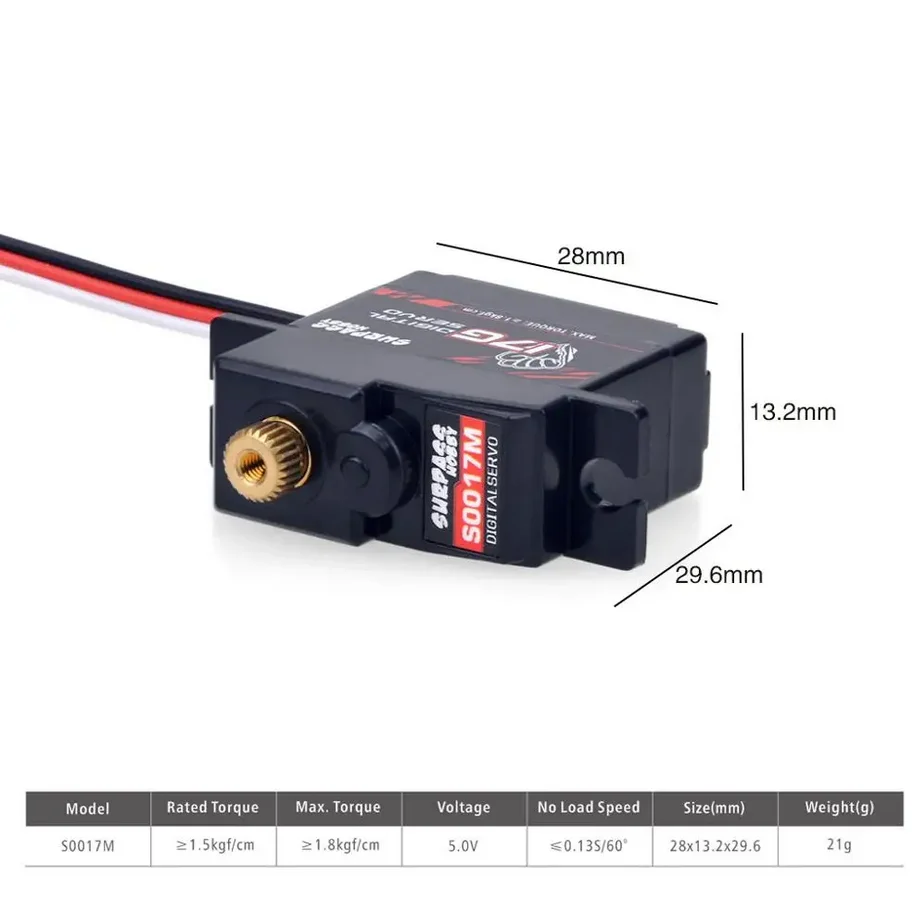 Surpass 17g Metal Servo Hobby S0017M 、17g Plastic Gear Servo S0017P for RC Airplane Robot 1/18 1/16 Truck Car Boat Duct Plane