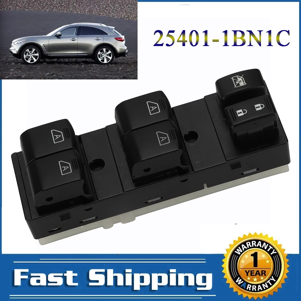 

Car Driver Side Electric Master Window Lifter Control Switch Console for Nissan Q40 QX50 QX70 Infiniti FX35 CLS51 25401-1BN1C