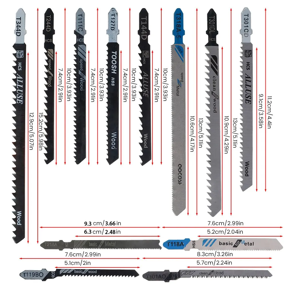 48 PCS Saw Blade Straight Cutting Tools - Hacksaw Blades Metal Wood Woodworking