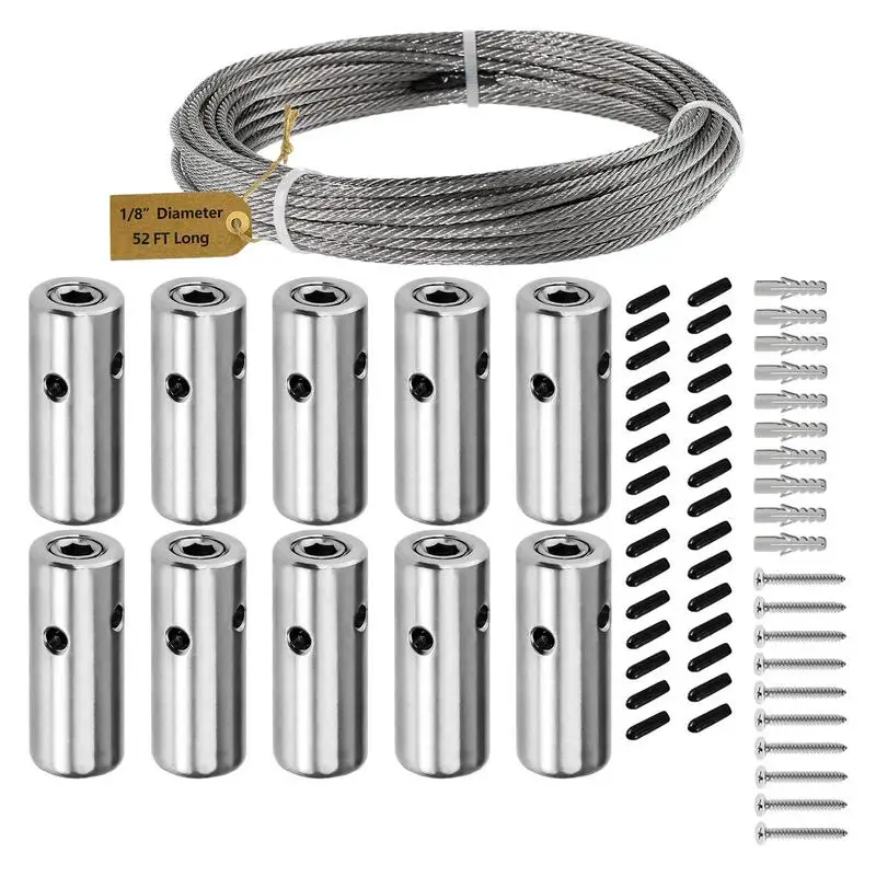 Wire Trellis Kit Stainless Steel Outdoor Wall System For Climbing Plants Garden Cable Railing Kit Anchors Screws Cylindrical Hub