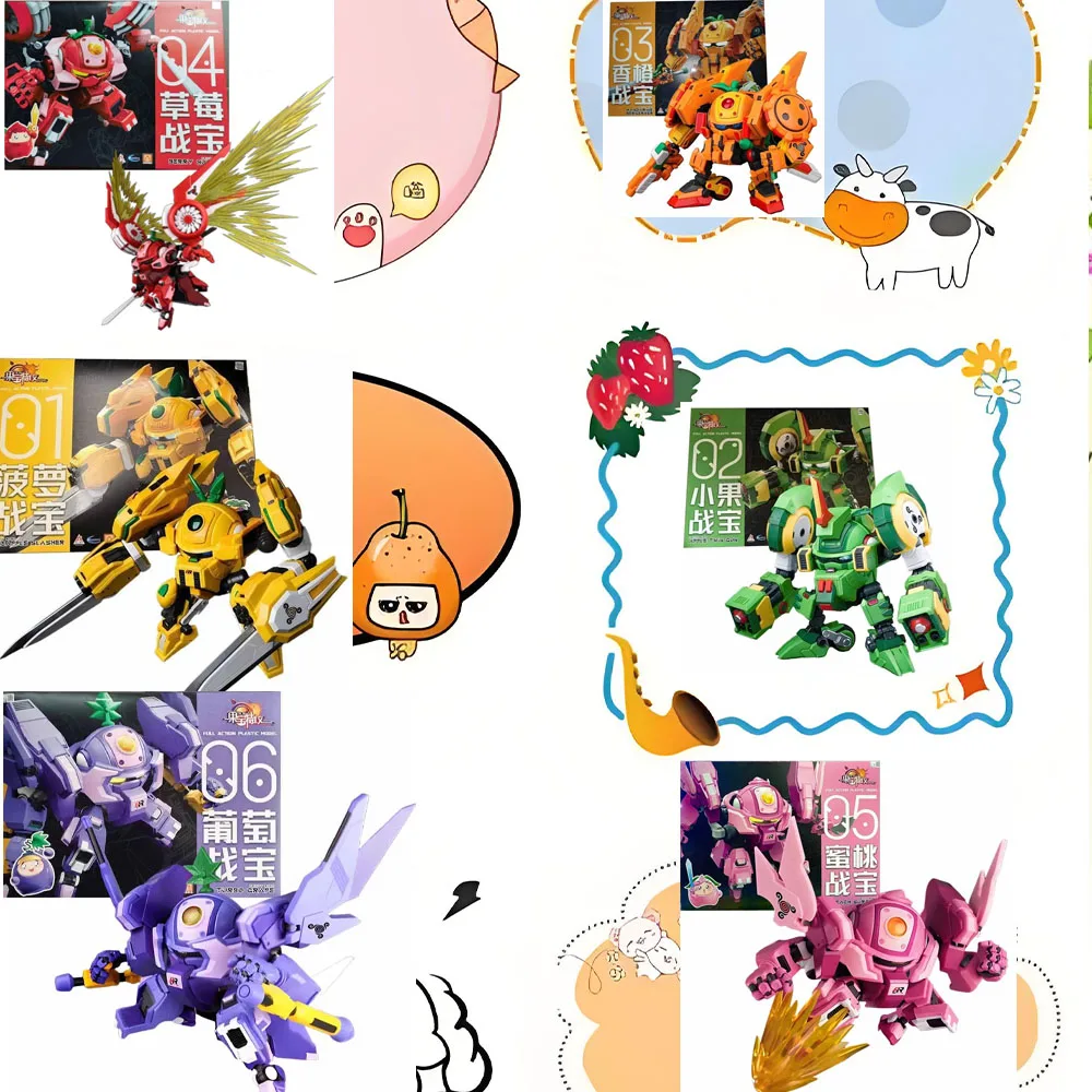 

FRUITY ROBO Original MANDARINE BERSERKER BERRY HUNTER PINEAPPLE SLASHER APPLE TWIN GUN Turbo Grape Anime Action Figure Assembly