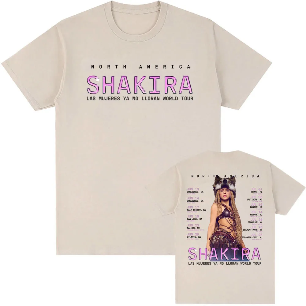 SHAKIRA Las Mujeres Ya No Lloran Tour 2026 T-Shirt Sommer Unisex Streetwear Sänger-Design Grafik-Print Merch T-Shirts Herren Tees – Detail 5